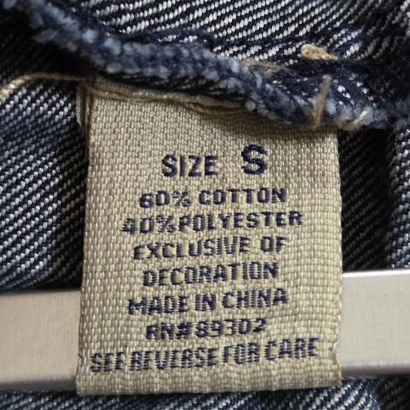 Earl Jean Denim Jacket Cropped Blue Jean Jacket Women's Size S - Picture 5 of 8